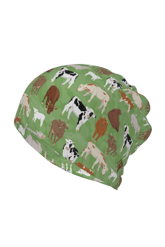 Cows And Calves Slouchy Beanie Hat for Men/Women, Skull Cap Chemo Cap Night Sleeping Cap