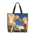 thumbnail image 1 of Vsdgher Cows Cattles print Tote Bag for Women Shoulder Bag with Zipper Large Shoulder Bag Handle Handbag Portable Washable for Travel, Work, 1 of 8