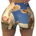 thumbnail image 1 of Vsdgher Cows Cattles print Workout Shorts for Women Seamless Soft Smooth Gym Yoga Scrunch Active Exercise Fitness Shorts, 1 of 8