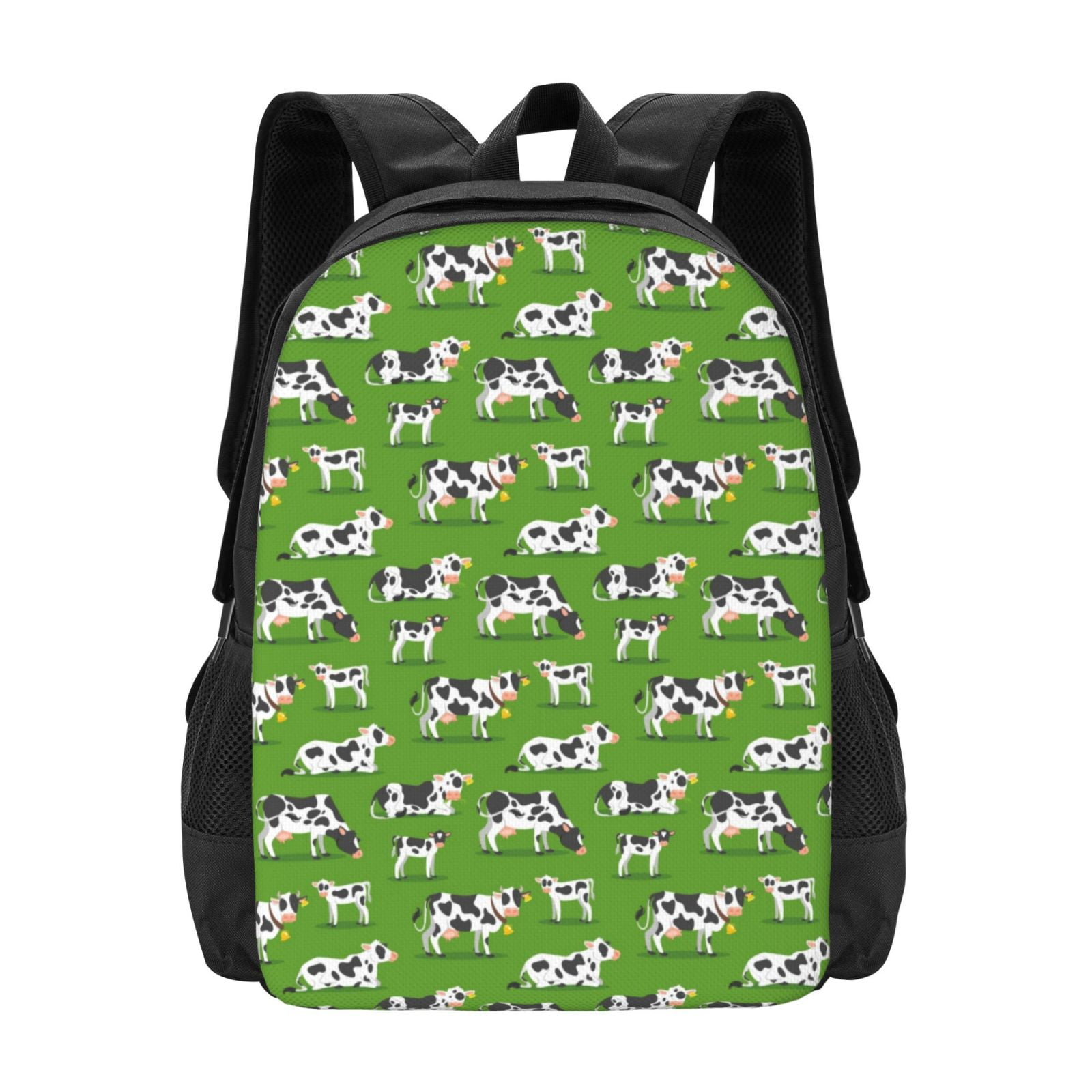 Vsdgher Cows With Calfs Green Print Backpack for Women Men School Bookbag with Laptop Compartment for College Work Travel, Simple Fashion Casual Daypack, Fit 15" Laptop