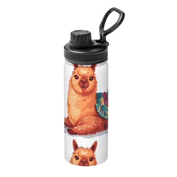 Vsdgher Cozy Knitting Llama 18oz Sports Insulated Kettle, Stainless Steel Insulated Cup for Women Men for Fitness, Gym & Outdoor