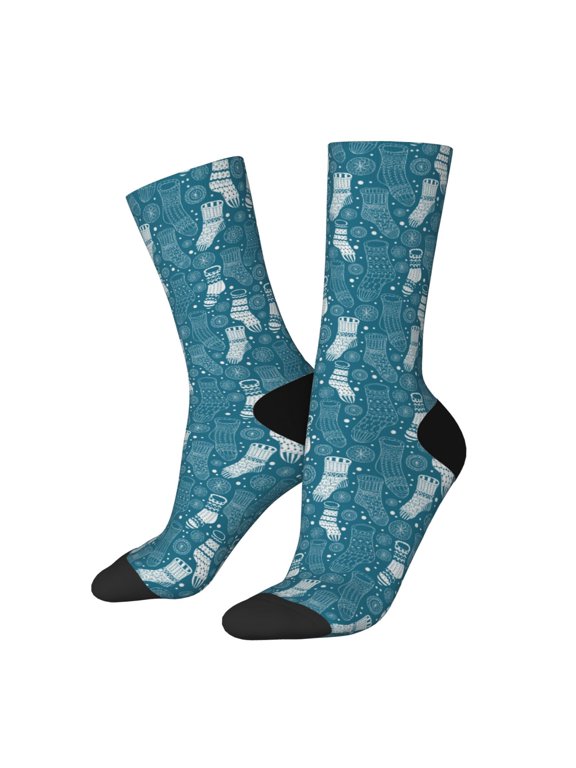 Cozy Winter Socks Pattern Crew Socks for Men & Women, Breathable Casual Athletic Ankle Socks