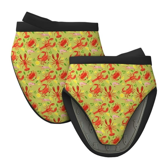 Vsdgher Crab Lobster Non-Slip Mini Oven Mitt Set, Short Oven Mitts for Baking Grilling Barbecue Microwave, 5.9"x5.9"in