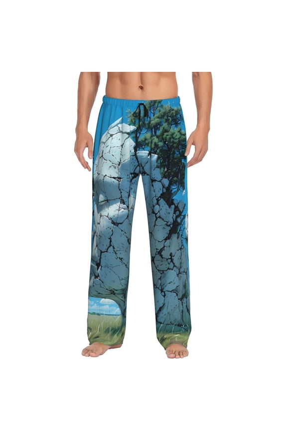 Cracked Earth Head Tree Mens Pajama Pants Sleep & Lounge Pants, PJ Pants-Small