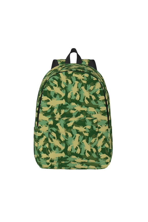 Crayfish Army Print Canvas Backpack Travel Rucksack Unisex Knapsack 15.7/17.7Inch Laptop Backpack for Work,College -Medium