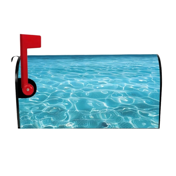 Vsdgher Crystal Clear Ocean Waves Mailbox Cover Magnetic Mailbox Wraps Post Letter Box Cover for Garden Yard Home Decor 2 Sizes-25.5x21 in