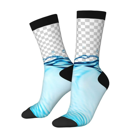 Vsdgher Crystal Clear Water Splash Crew Socks for Men & Women, Breathable Casual Athletic Ankle Socks