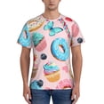 thumbnail image 1 of Vsdgher Cupcakes and Donuts Print Men's Dry Fit Mesh Athletic Shirts Moisture Wicking Tennis T-Shirt Tops, 1 of 9