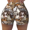 thumbnail image 1 of Vsdgher Cut Cats print Workout Shorts for Women Seamless Soft Smooth Gym Yoga Scrunch Active Exercise Fitness Shorts, 1 of 8