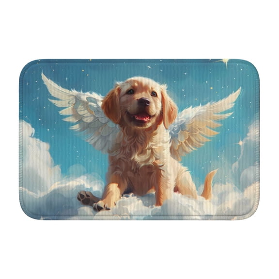 Vsdgher Cute Angel Winged Dog Hem Mat 40x60 - Multipurpose Doormat for Indoor & Outdoor Use - Welcome Your Guests with our Entrance Mat