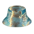 thumbnail image 1 of Vsdgher Cute Angel Winged Rabbit Print Bucket Hat for Men&Women Bucket Hat Reversible Summer Double-Side-Wear Travel Gardening, Beach, Camping, Hiking, Fishing Cap, 1 of 5