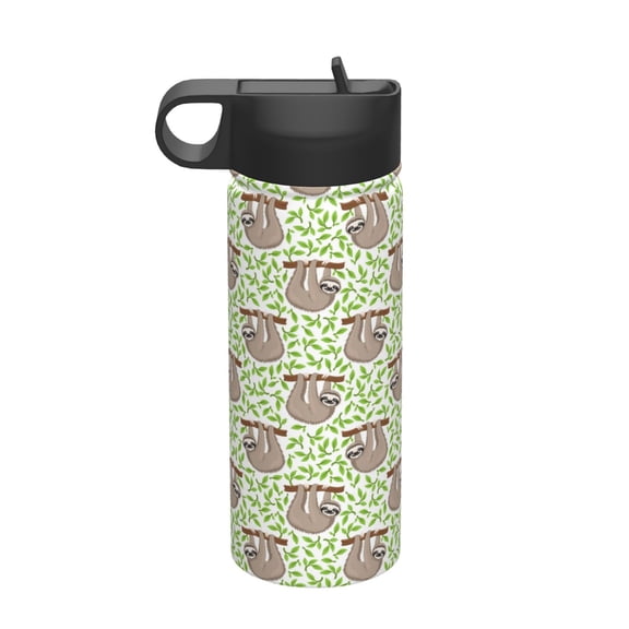 Vsdgher Cute Animal Sloth On A Branch for Insulated Stainless Steel Water Bottle,18oz Sports Water Bottle Stainless Steel Reusable Tumbler for Sports, Travel, and School