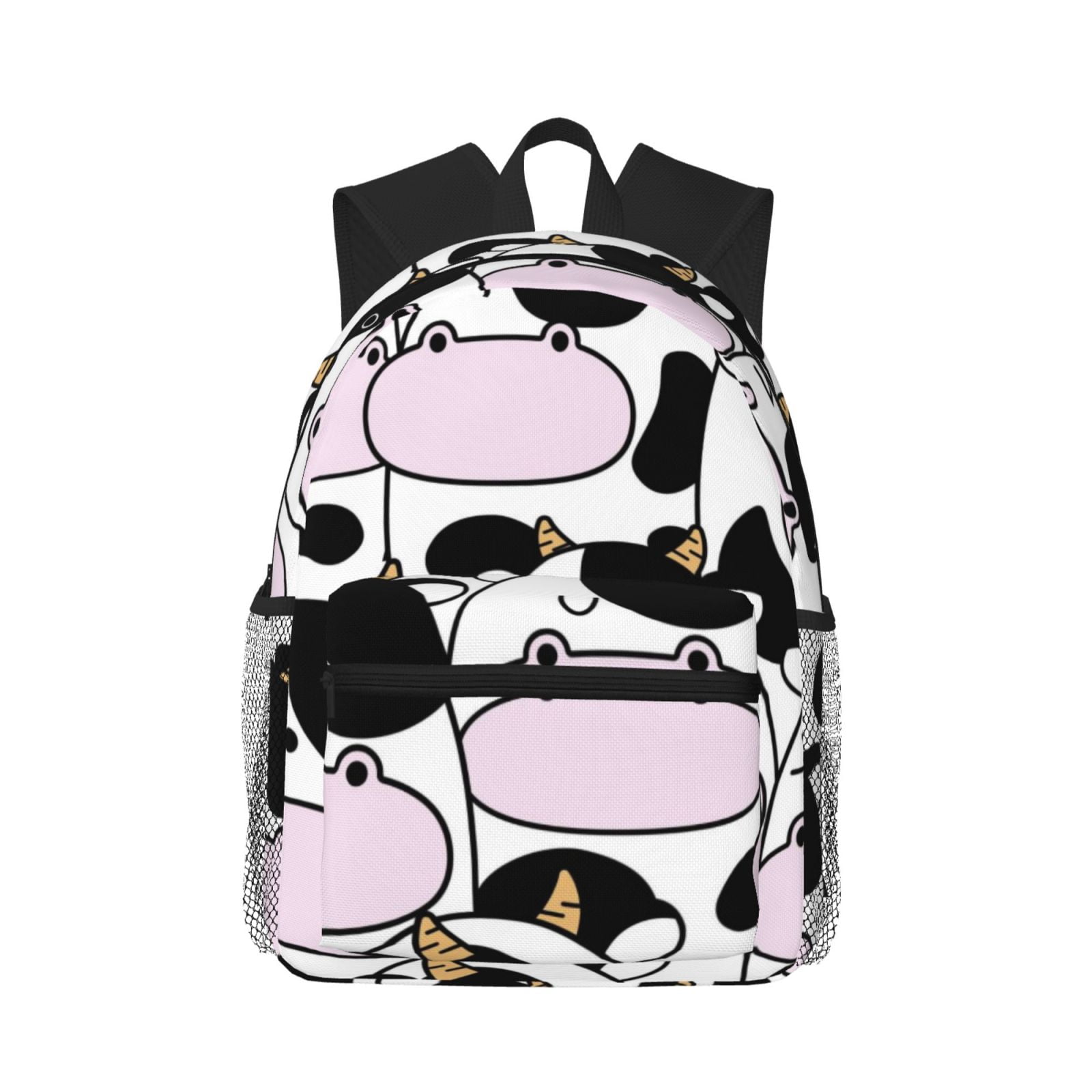 Vsdgher Cute Animal with Cow Print Unisex Large Capacity Bookbag Schoolbag Casual Daypack for High School/College/Teens/Travel/Work