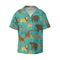 thumbnail image 1 of Vsdgher Cute Animals Print Men's Wrinkle Free Untucked Cuban Shirt Business Casual Button Down Shirts Short Sleeve Shirt, 1 of 7