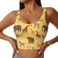 thumbnail image 1 of Vsdgher Cute Animals Print Women Sleeveless Athletic Tank Top Built-in Bra Camisole Sports Vest for Yoga Running Fitness Exercise with Removable Pads, 1 of 8