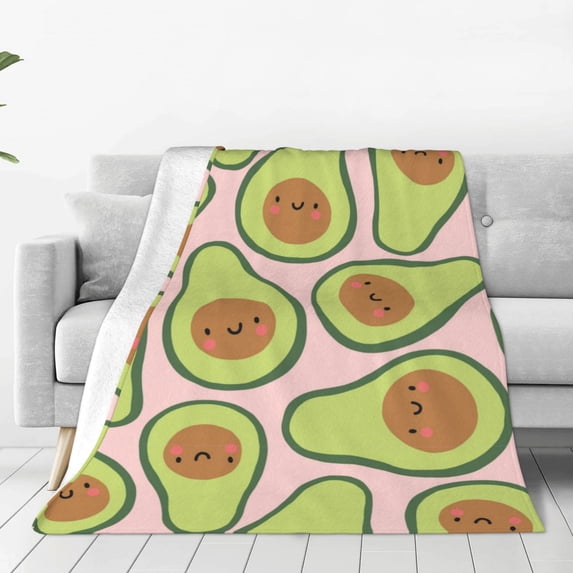 Vsdgher Cute Avocado Ultra-Soft Micro flannel Blanket Throw Blankets for Couch Sofa, Bed (4 sizes)-40"x30"