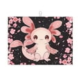 thumbnail image 1 of Vsdgher Cute Axolotl Sakura Blossoms Dish Drying Mat Super Absorbent Drying Mat Large Dish Drying Mats for Kitchen Counter Kitchen Drying Mat 24" x 18", 1 of 7