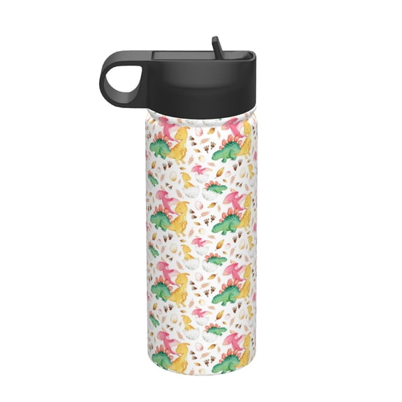 Vsdgher Cute Baby Dinosaurs for Insulated Stainless Steel Water Bottle,18oz Sports Water Bottle Stainless Steel Reusable Tumbler for Sports, Travel, and School