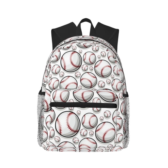 Vsdgher Cute Baseball Print Unisex Large Capacity Bookbag Schoolbag Casual Daypack for High School/College/Teens/Travel/Work