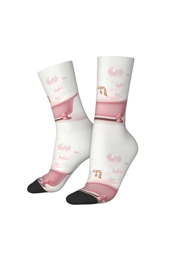 Cute Bathtub Crew Socks for Men & Women, Breathable Casual Athletic Ankle Socks