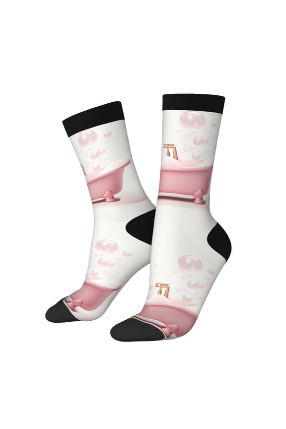 Cute Bathtub Crew Socks for Men & Women, Breathable Casual Athletic Ankle Socks