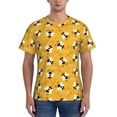 thumbnail image 1 of Vsdgher Cute Bee Butterfly Yelllow Print Men's Dry Fit Mesh Athletic Shirts Moisture Wicking Tennis T-Shirt Tops, 1 of 9