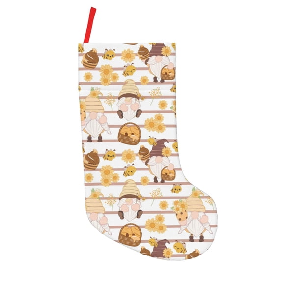 Vsdgher Cute Bee Gnome2 Christmas Stockings 18 inch Large Kids Stocking Bags Hanging Socks for Christmas Decor Decorations