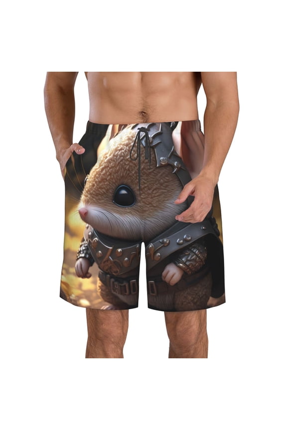 Cute Big-Eared Mouse Men's Beach Shorts, Surfing shorts, Swim trunks, Quick Dry Swim Trunks for Surfing Beach Fun -XX-Large
