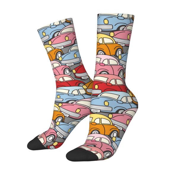 Vsdgher Cute Cars Crew Socks for Men & Women, Breathable Casual Athletic Ankle Socks