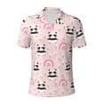 thumbnail image 1 of Vsdgher Cute Cartoon Panda Print Men's Short Sleeve Stretch Polo Shirt, Moisture-Wicking Performance Polo Shirt, 1 of 8