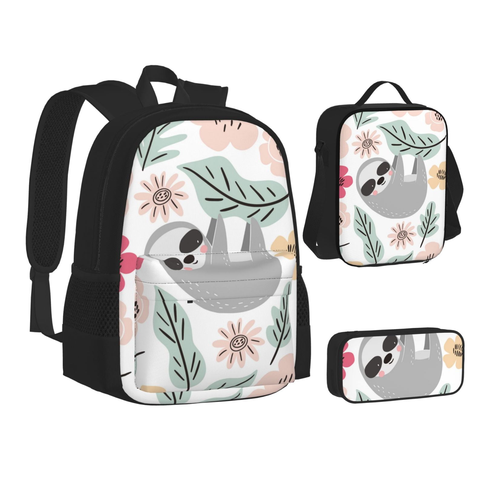 Girls Backpack Set With Lunch Box & Pencil Case - Large Capacity, Lightweight, Padded Straps, 3-in-1 School Bag