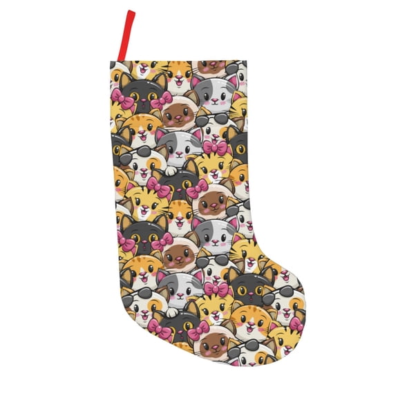 Vsdgher Cute Cat Christmas Stockings 18 inch Large Kids Stocking Bags Hanging Socks for Christmas Decor Decorations