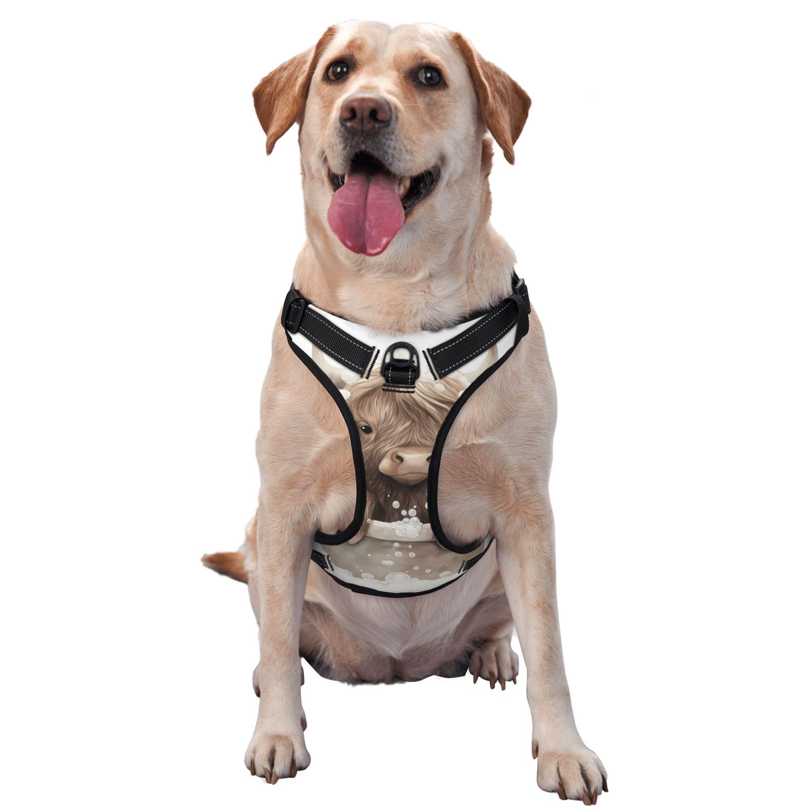 Vsdgher Cute Cow Bath Dog Harness, No-Pull Pet Harness, Dog Vest, Pet Vest for Small to Large Dogs-
