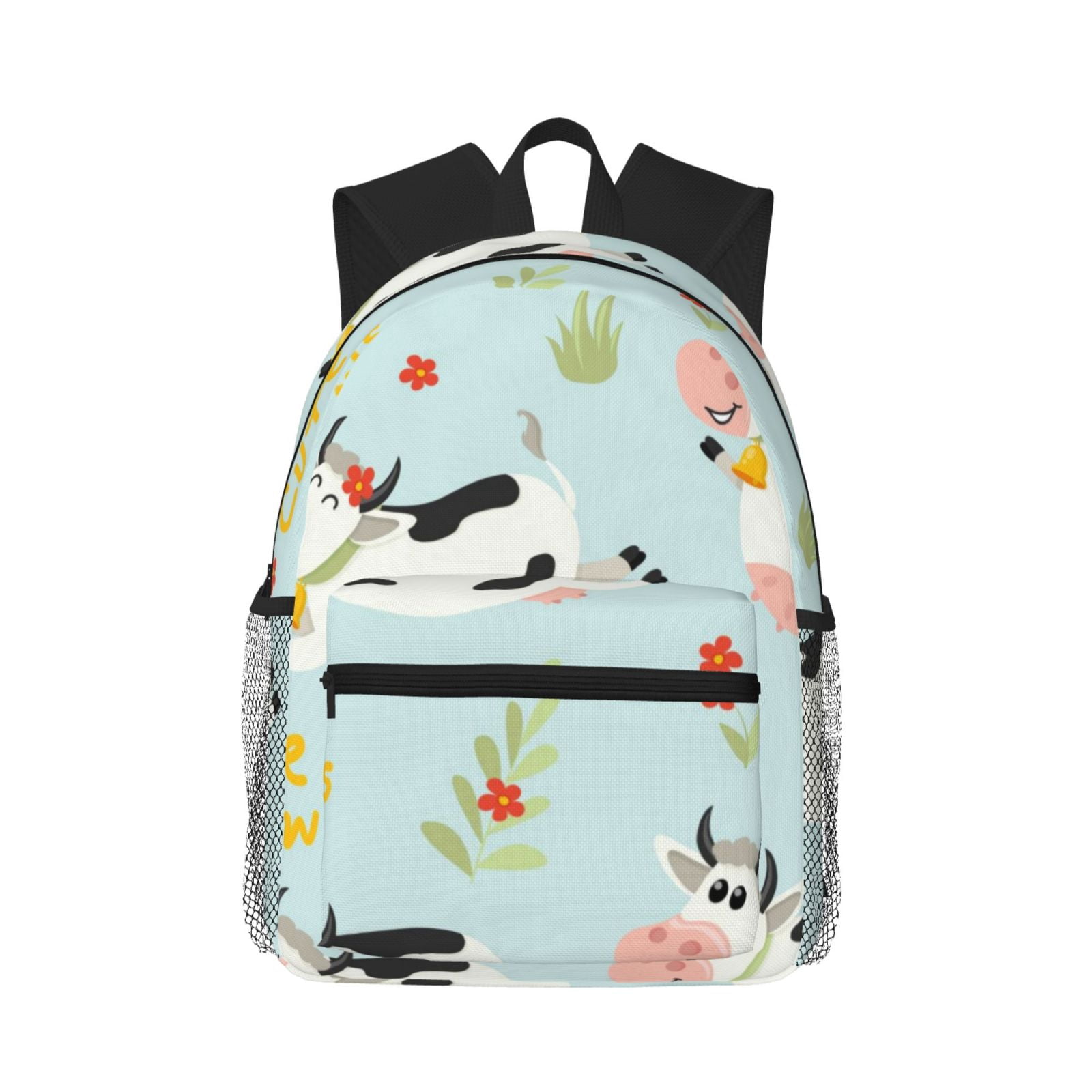Vsdgher Cute Cows Print Unisex Large Capacity Bookbag Schoolbag Casual Daypack for High School/College/Teens/Travel/Work