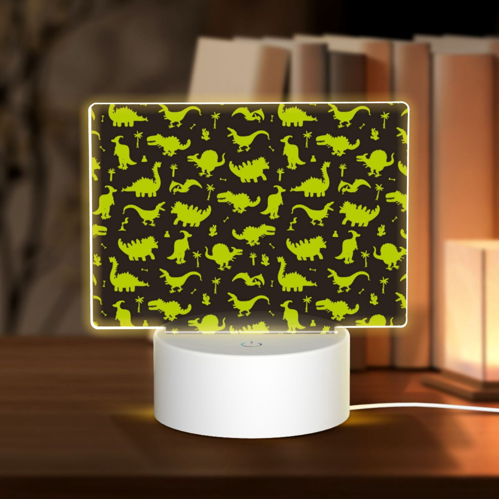 Vsdgher Cute Dinosaurs (2) Rectangular Acrylic Night Light Acrylic Sleep Night Light Friend Gifts for Birthday Gifts for Women Teens Boys Girls