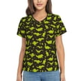 thumbnail image 1 of Vsdgher Cute Dinosaurs (2) Women Shirts V Neck Short Sleeve Tops T-Shirt Basic Tees, S to 3XLMedium, 1 of 5