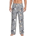 thumbnail image 1 of Vsdgher Cute Dog And Flowers Print Mens Pajama Pants Sleep & Lounge Pants, PJ Bottoms With elastic waistb and Pockets, 1 of 5