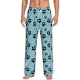 thumbnail image 1 of Vsdgher Cute Dog Footprints Print Mens Pajama Pants Sleep & Lounge Pants, PJ Bottoms With elastic waistb and Pockets, 1 of 5