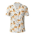 thumbnail image 1 of Vsdgher Cute Dog Print Men's Short Sleeve Stretch Polo Shirt, Moisture-Wicking Performance Polo Shirt, 1 of 8