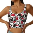 thumbnail image 1 of Vsdgher Cute Dog Print Women Sleeveless Athletic Tank Top Built-in Bra Camisole Sports Vest for Yoga Running Fitness Exercise with Removable Pads, 1 of 8