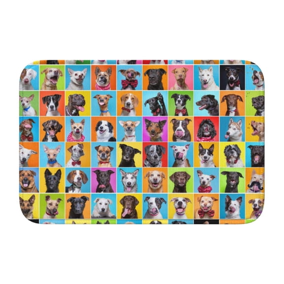 Vsdgher Cute Dogs Collage Hem Mat 40x60 - Multipurpose Doormat for Indoor & Outdoor Use - Welcome Your Guests with our Entrance Mat
