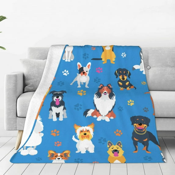 Vsdgher Cute Dogs Ultra-Soft Micro flannel Blanket Throw Blankets for Couch Sofa, Bed (4 sizes)-80"x60"