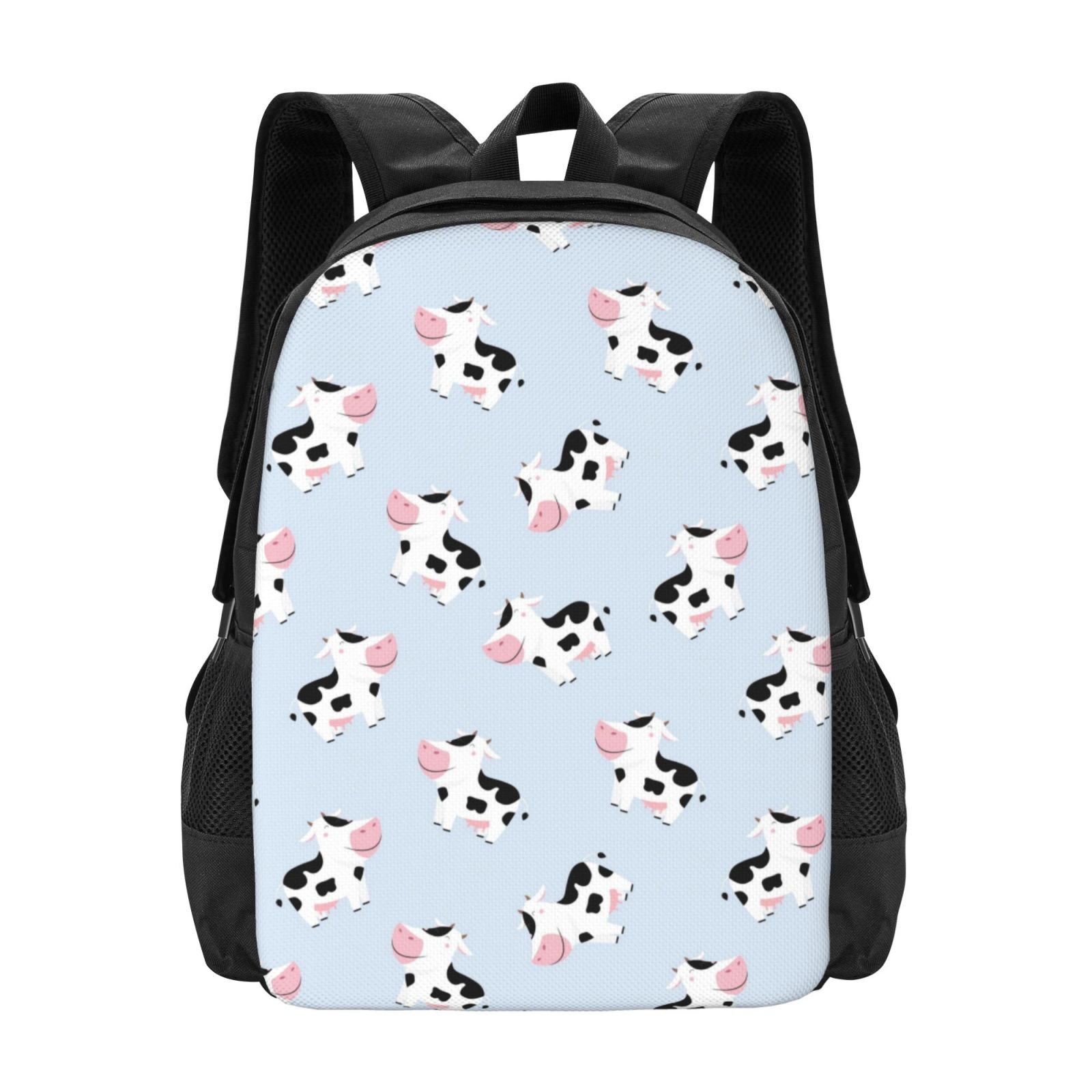 Vsdgher Cute Farm Cow Print Backpack for Women Men School Bookbag with Laptop Compartment for College Work Travel, Simple Fashion Casual Daypack, Fit 15" Laptop