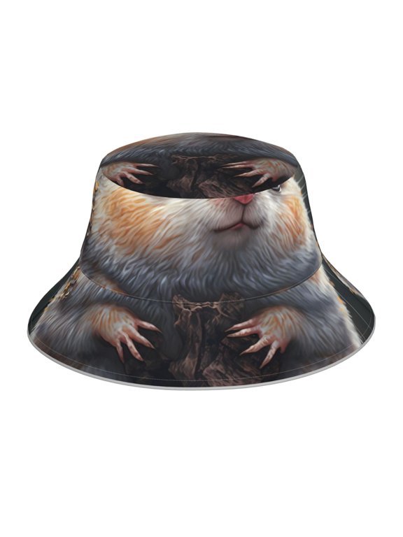 Cute Fat Ball Branch Print Bucket Hat for Men&Women Bucket Hat Reversible Summer Double-Side-Wear Travel Gardening, Beach, Camping, Hiking, Fishing Cap