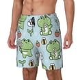 thumbnail image 1 of Vsdgher Cute Floral Frog for Mens Swim Trunks with Compression Liner Swim Shorts Swim Suits Board Shorts-Small, 1 of 6