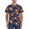 thumbnail image 1 of Vsdgher Cute Foxes Print Men's Dry Fit Mesh Athletic Shirts Moisture Wicking Tennis T-Shirt Tops, 1 of 9