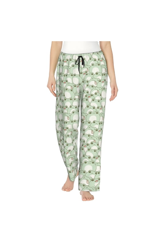Cute Frog Women’s Womens Pajama Pants, Lounge Wide Leg PantsLounge Pants,Sleep Bottoms, Lounge for Women-XX-Large