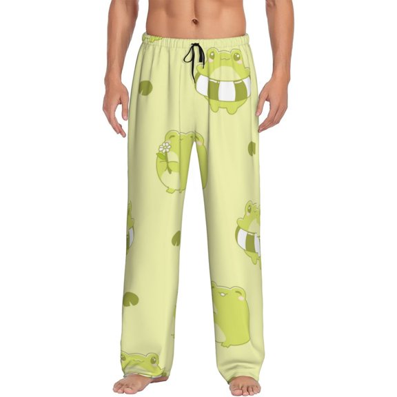 Vsdgher Cute Frog3 Print Mens Pajama Pants Sleep & Lounge Pants, PJ Bottoms With elastic waistb and Pockets