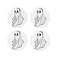 thumbnail image 1 of Vsdgher Cute Ghost Simple Drawing Leather Coasters for Drinks, Durable Drink Coasters 4 Set for Tabletop Protection, Luxurious Home Décor and Housewarming Gift-Octagon, 1 of 6