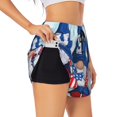 thumbnail image 1 of Vsdgher Cute Gnomes in USA Print Women's Running Double Layer Shorts High Waisted with Pockets Elastic Yoga Workout Athletic Gym Sports, 1 of 8